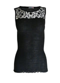 EGI Exclusive Merino Wool Blend Top with Tulle Trim. Proudly Made in Italy.