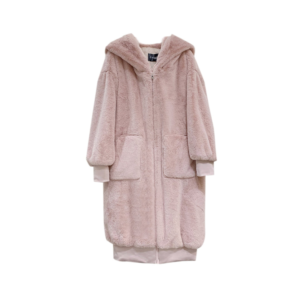 Rex Rabbit Fur Thickened Long Hooded Fur Coat Women