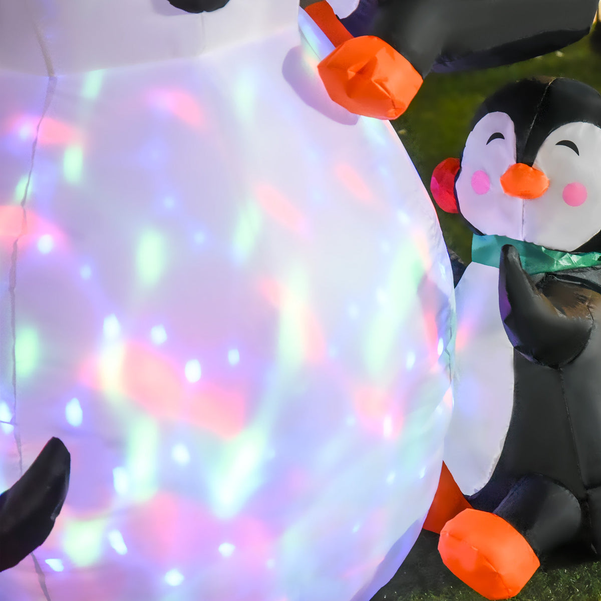 HOMCOM 6' Christmas Inflatables Snowman with Penguins