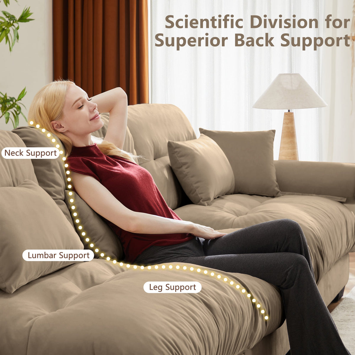U Shape Modular Sectional Sofa Couch with Movable Ottomans