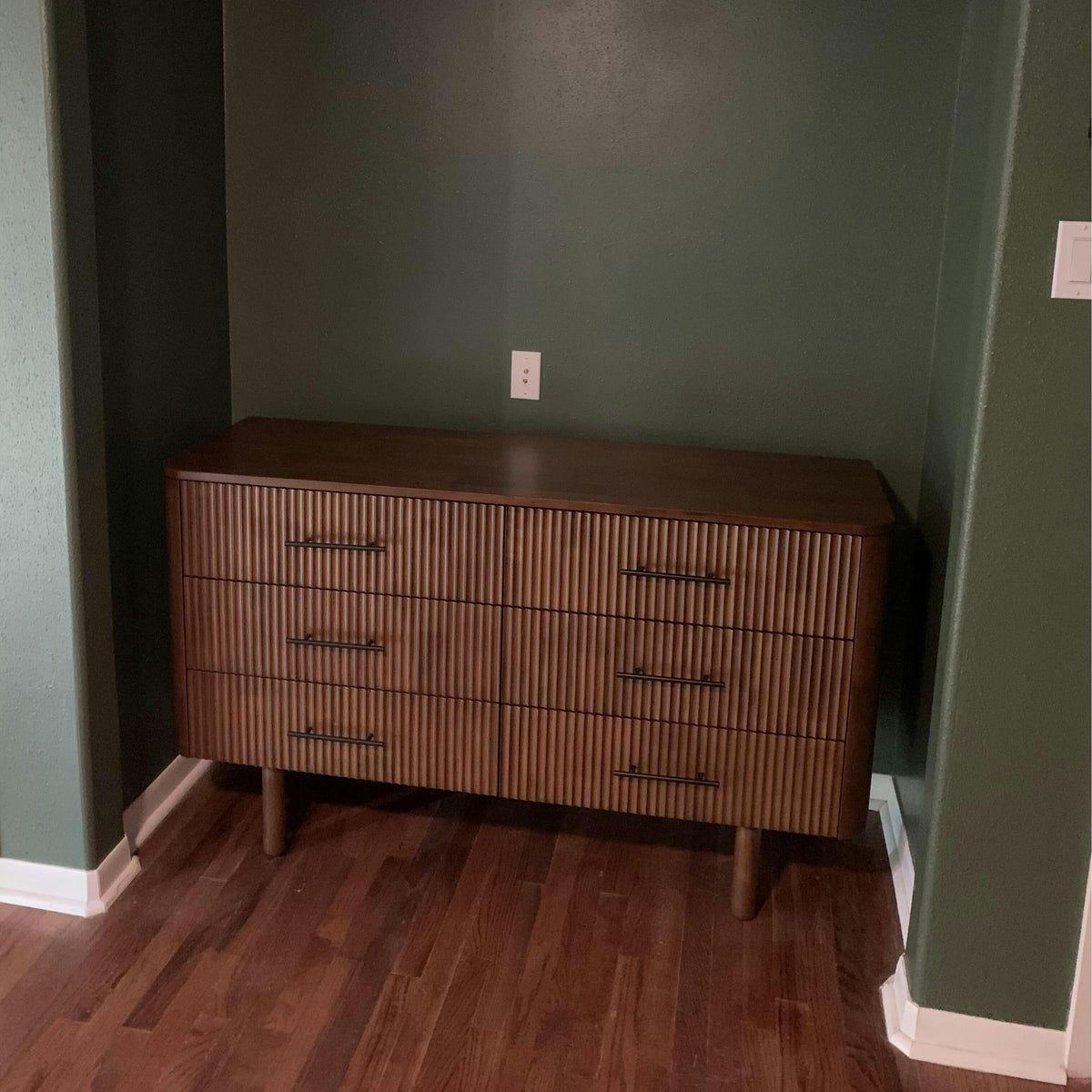 Logan Mid Century Modern Walnut Dresser