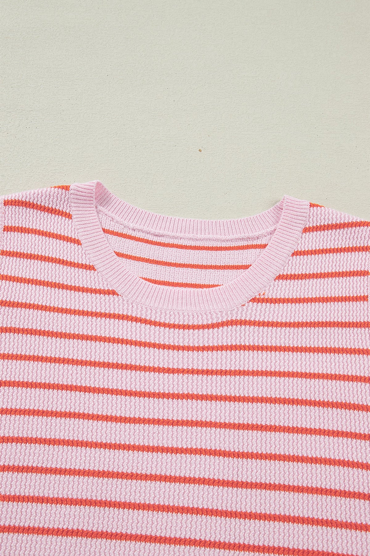 Stripe Textured Knit Sleeveless Sweater Top