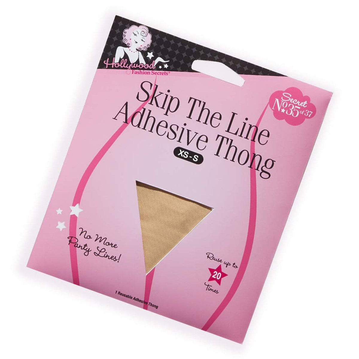 Hollywood 3 Fashion Secrets Skip The Line Adhesive Thong Reusable Size Xs/s
