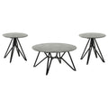 Garfield Cement 3-Piece Round Coffee and End Table Set