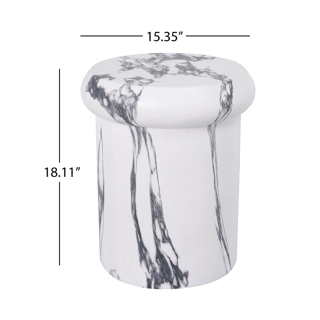 18.11"H Sculptural MGO Side Table