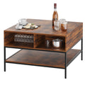 Farmhouse Flip Top Coffee Table with Storage