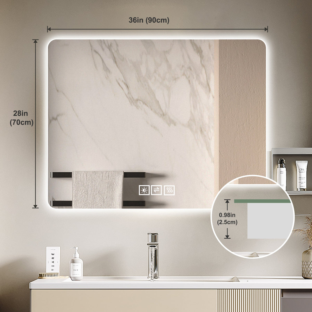 Backlit Bathroom Mirror with LED Lights