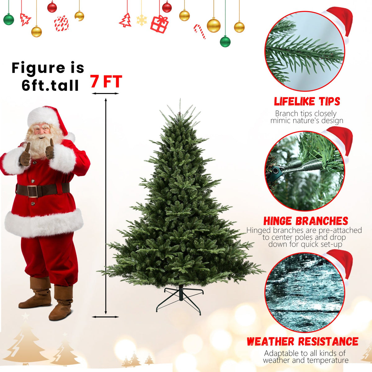 4FT Full-Shaped Christmas Tree with 714 Tips