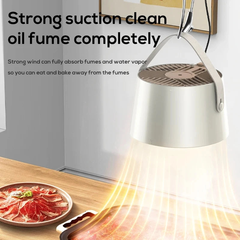 New Portable Desktop Exhaust Fan Small Kitchen Hood Extractor Barbecue USB Charging Desktop Range Hoods Mini Suction Cooker Hood Kitchen Gadgets