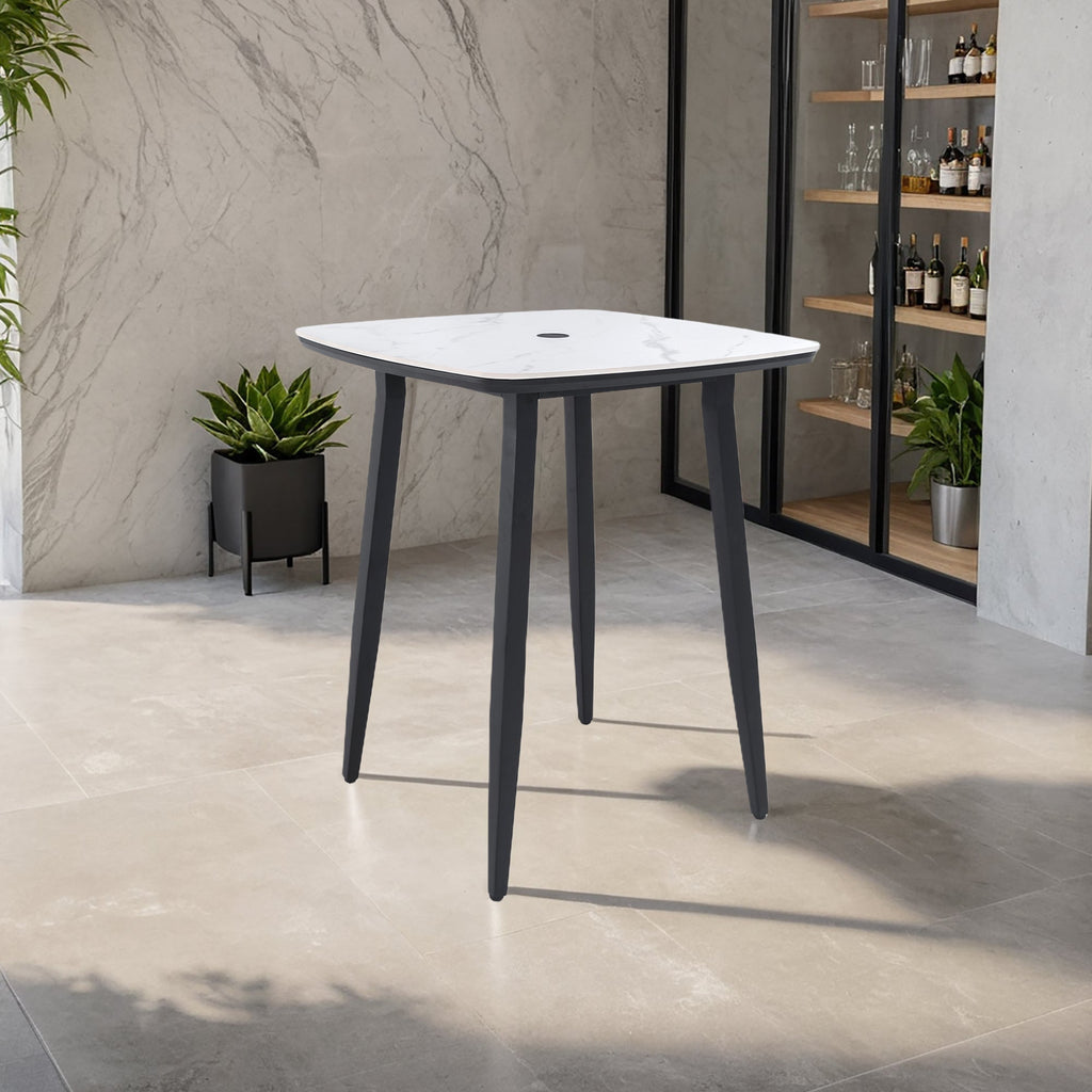 Modern 35.4'' Rounded Square Outdoor Bar Table