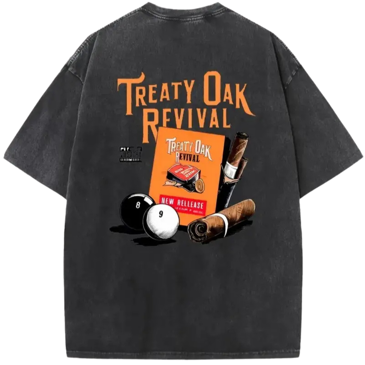 Treaty Oak Revival 230G Washed Cotton T-Shirt - Men's Casual Graphic Tee