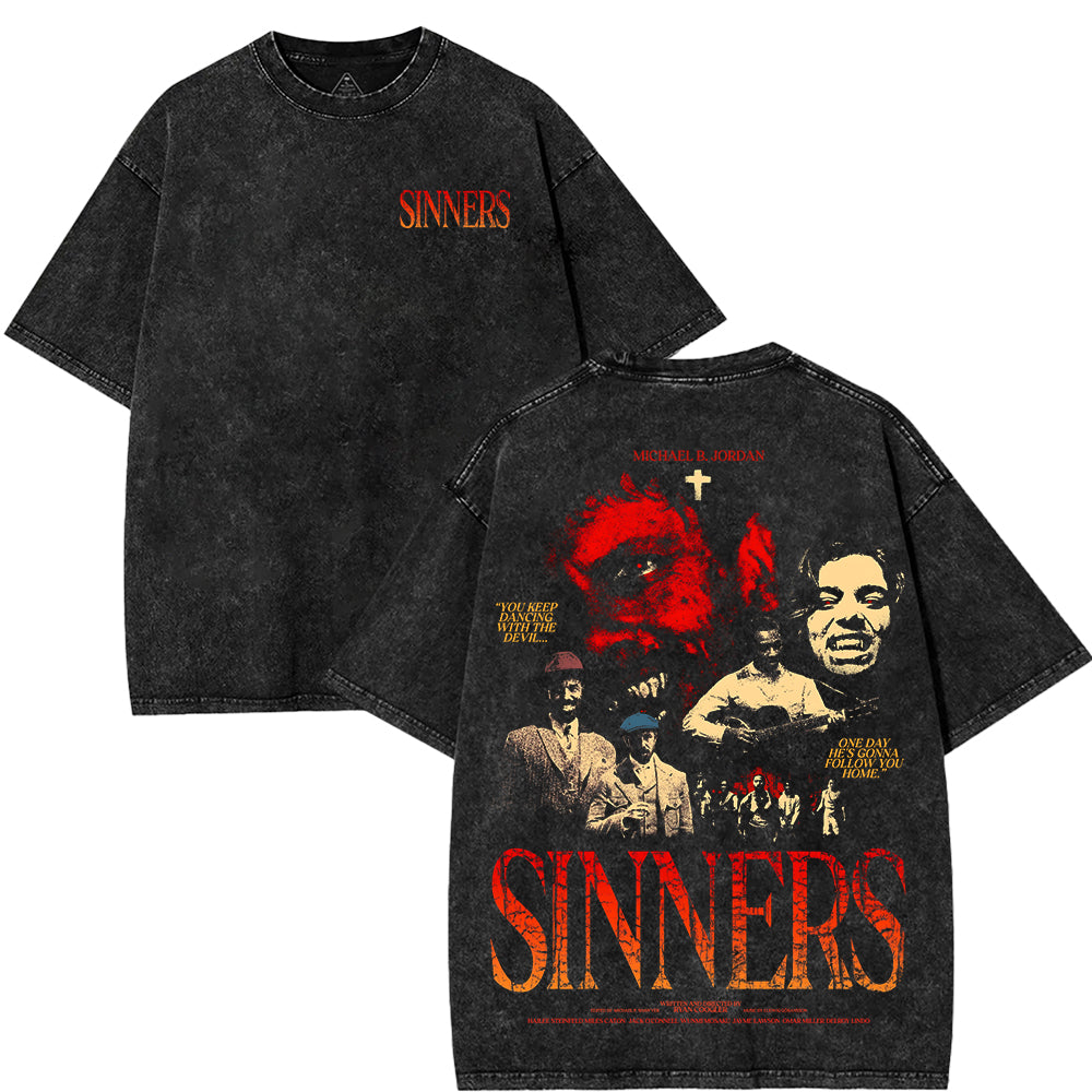 Limited Sinners T-Shirt, Vintage Movie 2025 Unisex Horror