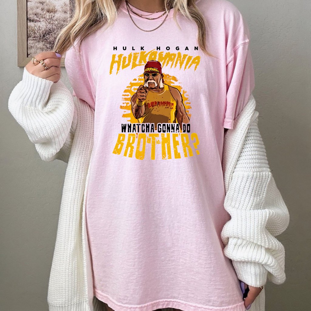 Hulk Hogan “Whatcha Gonna Do Brother?” T-Shirt – Hulkamania WWE Legend Graphic Tee, Unisex Fit
