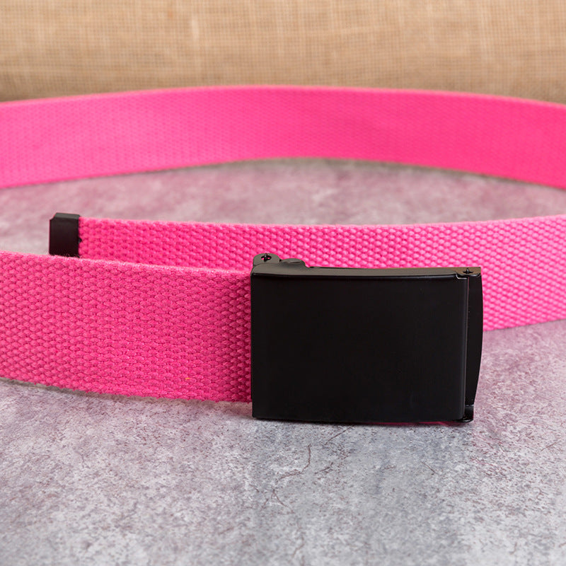 Snap-Clasp Canvas Mens Candy-Colored Belt
