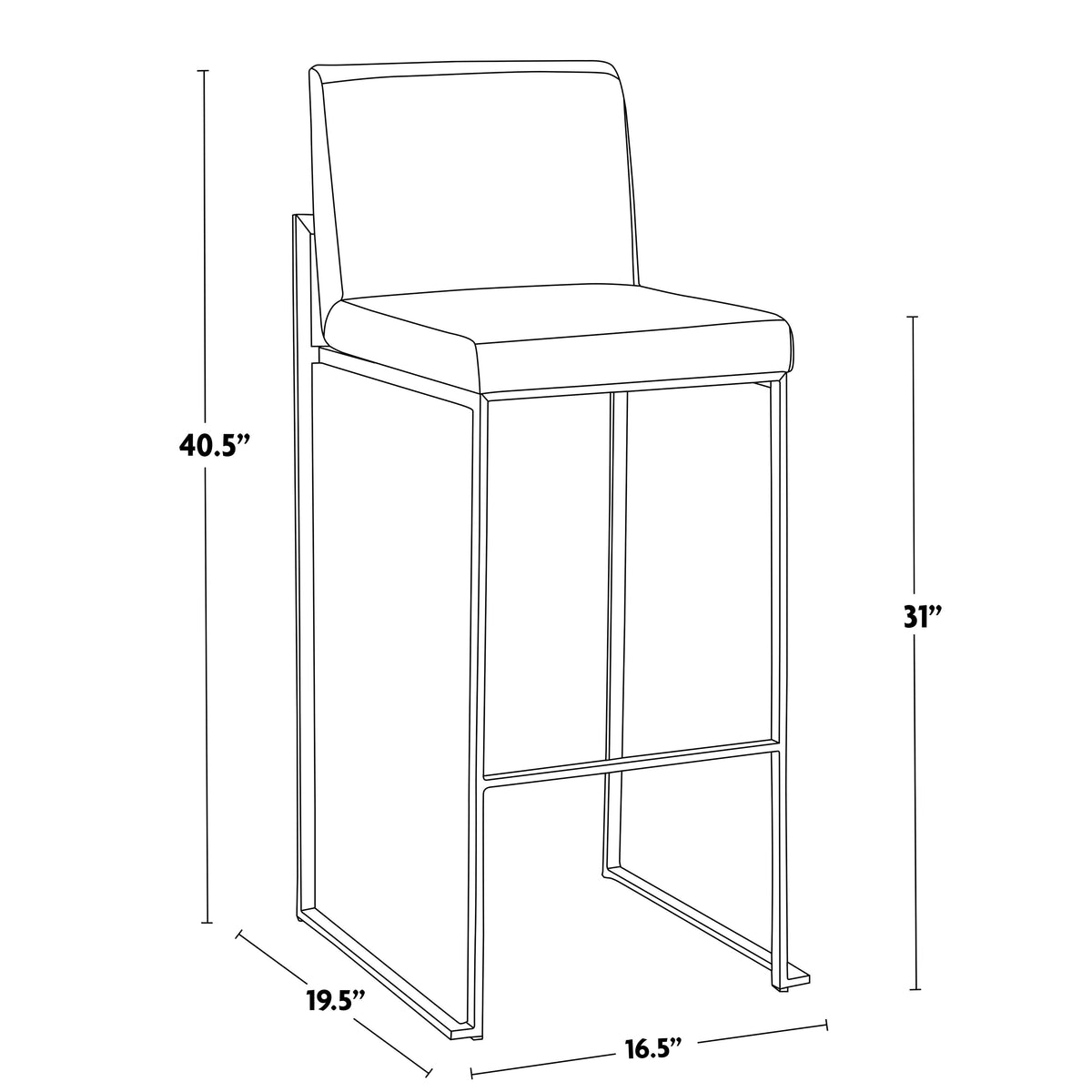 30" Contemporary High Back Barstool
