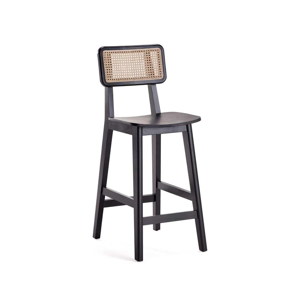 Versailles Cane Back Wood Counter Stool