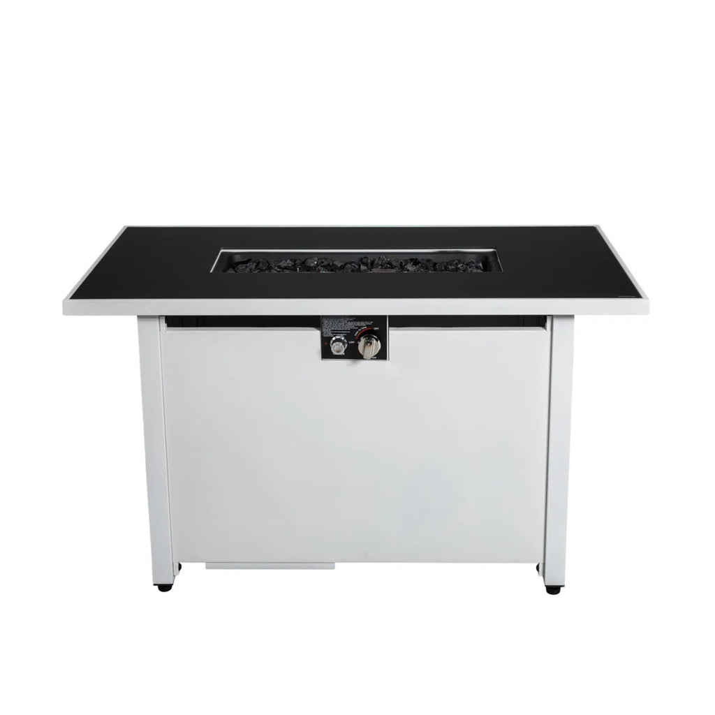 43" Metal Rectangular Fire Pit – Outdoor Patio Heating Table