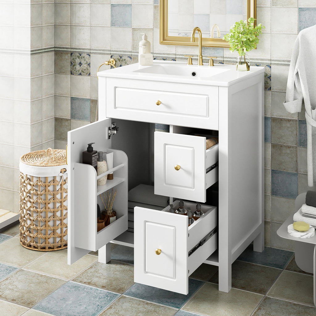 24-Inch Bathroom Vanity with Ceramic Sink