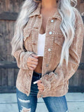 Women’s Collared Neck Button-Down Jacket For Casual and Everyday Use Elegant Simple Jacket