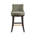 Lucia Wood Upholstered Chenille Barstool in Leaf