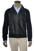Manrico Cashmere Zip-Up Leather Panel Jacket