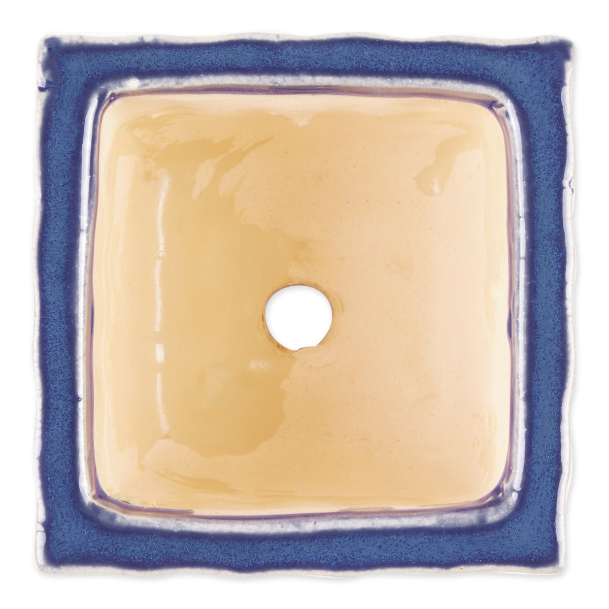 Blue Square Ceramic Small Planter Set of 3