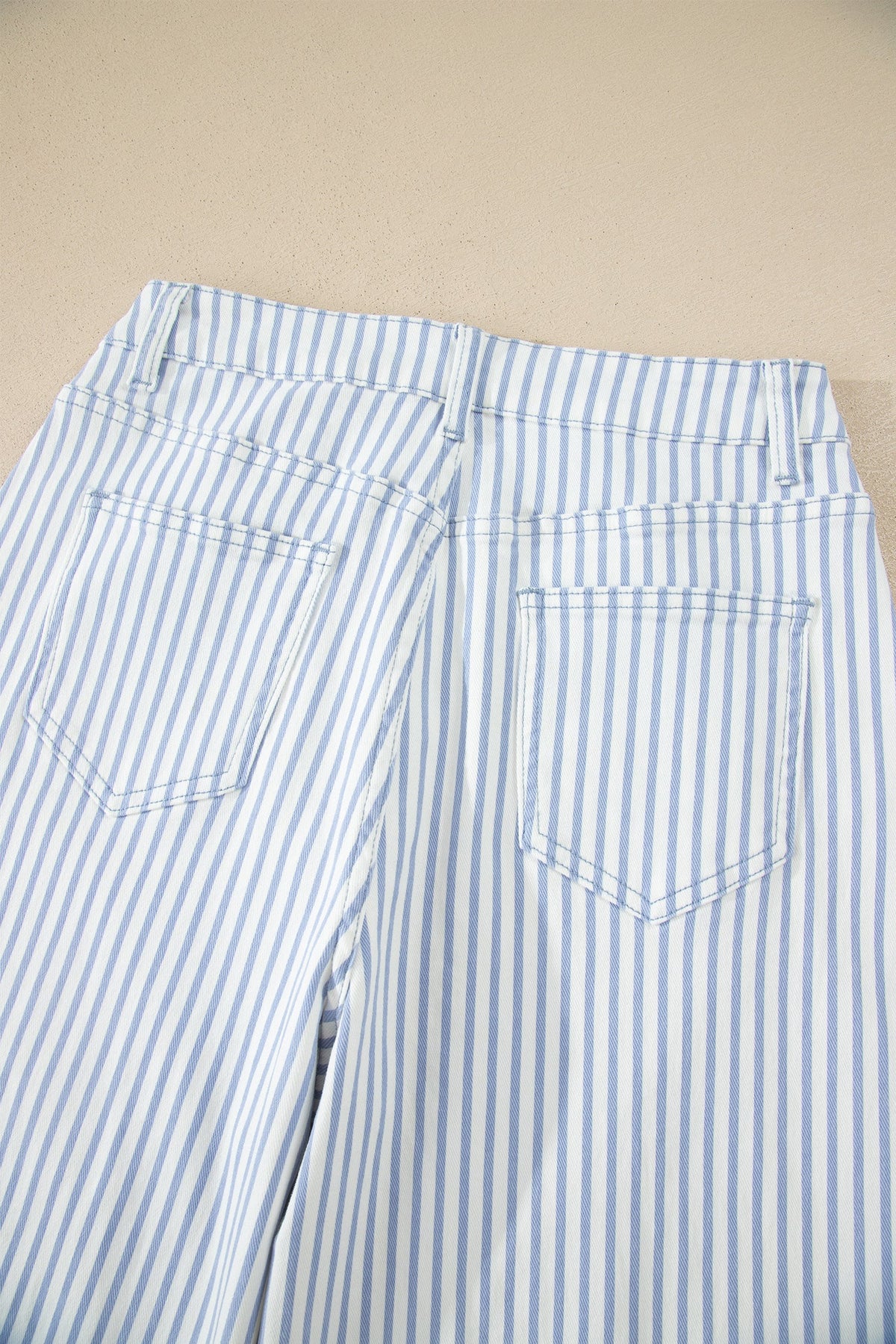 Stripe Denim High Waist Barrel Leg Jeans
