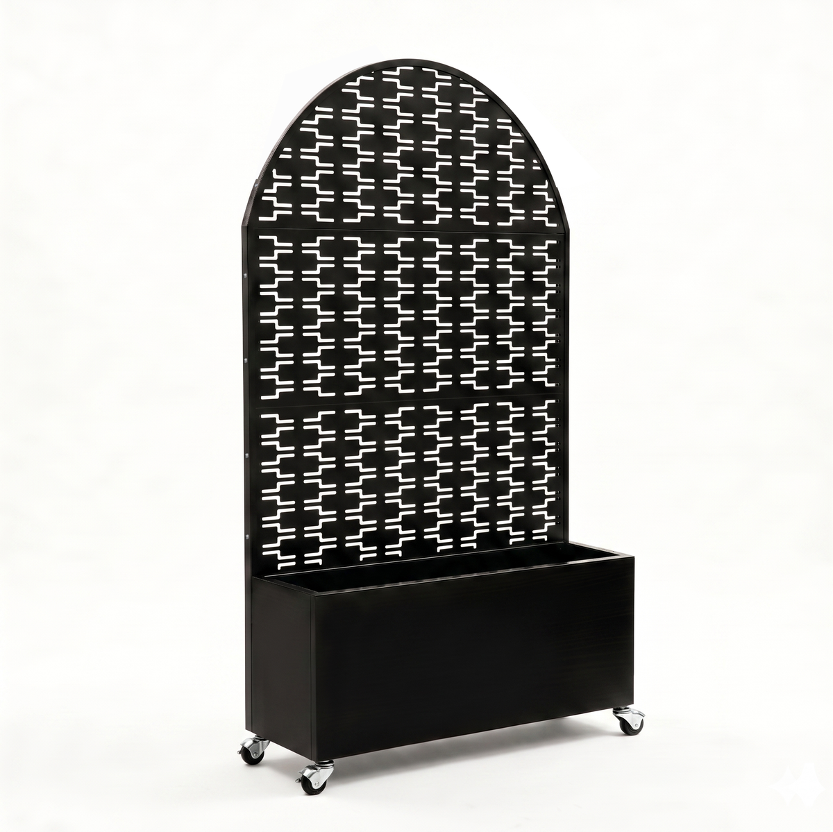Arched Decorative Privacy Screen with Planter Box
