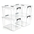 4 Pack 90 QT Clear Plastic Storage Bins with Lids