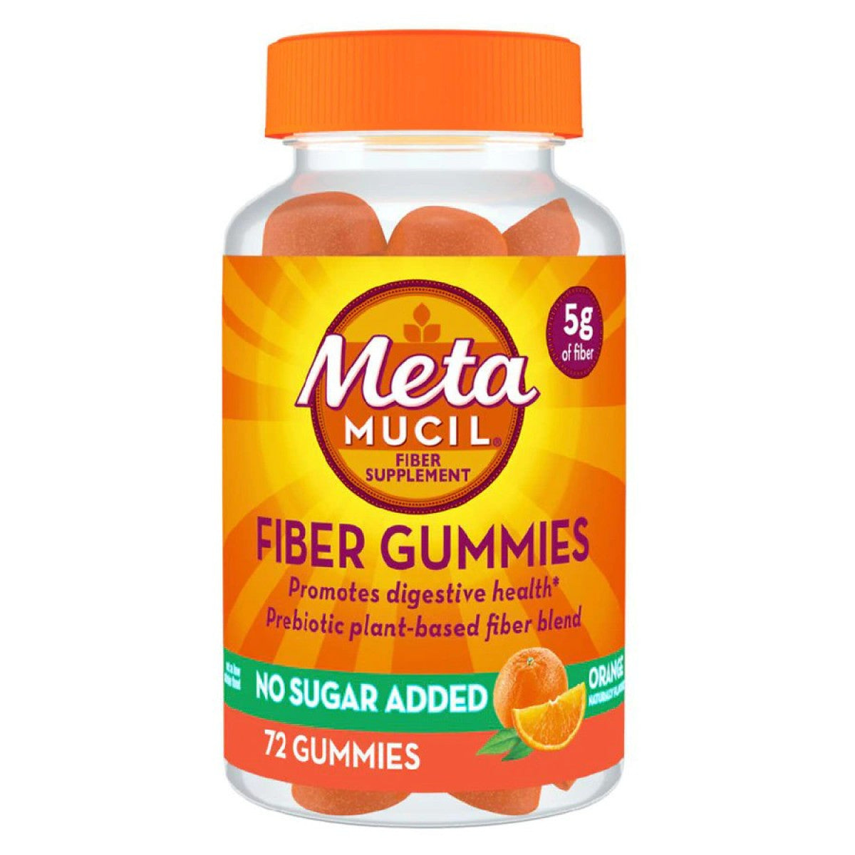Metamucil® Fiber Sugar-Free Orange Gummy, 72 EA