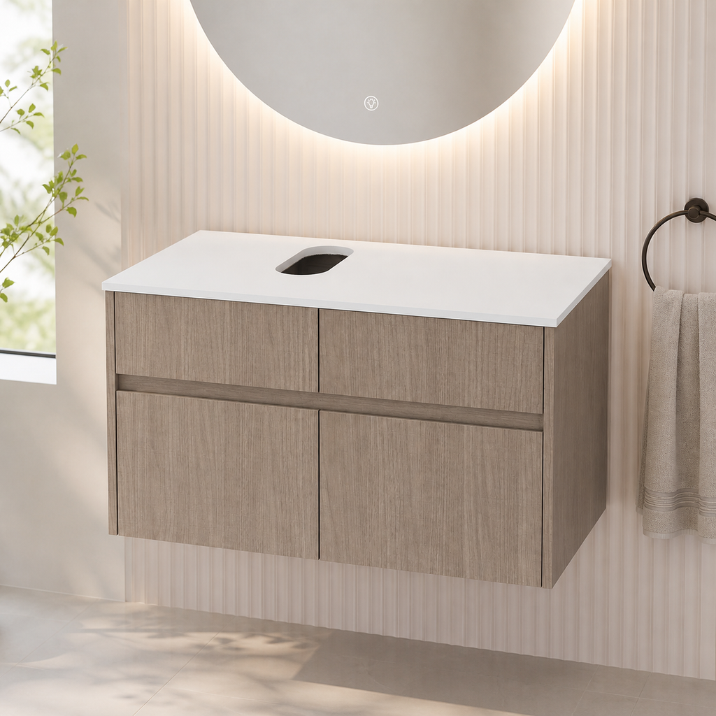 32 Inch Wall-Mounted Bathroom Vanity