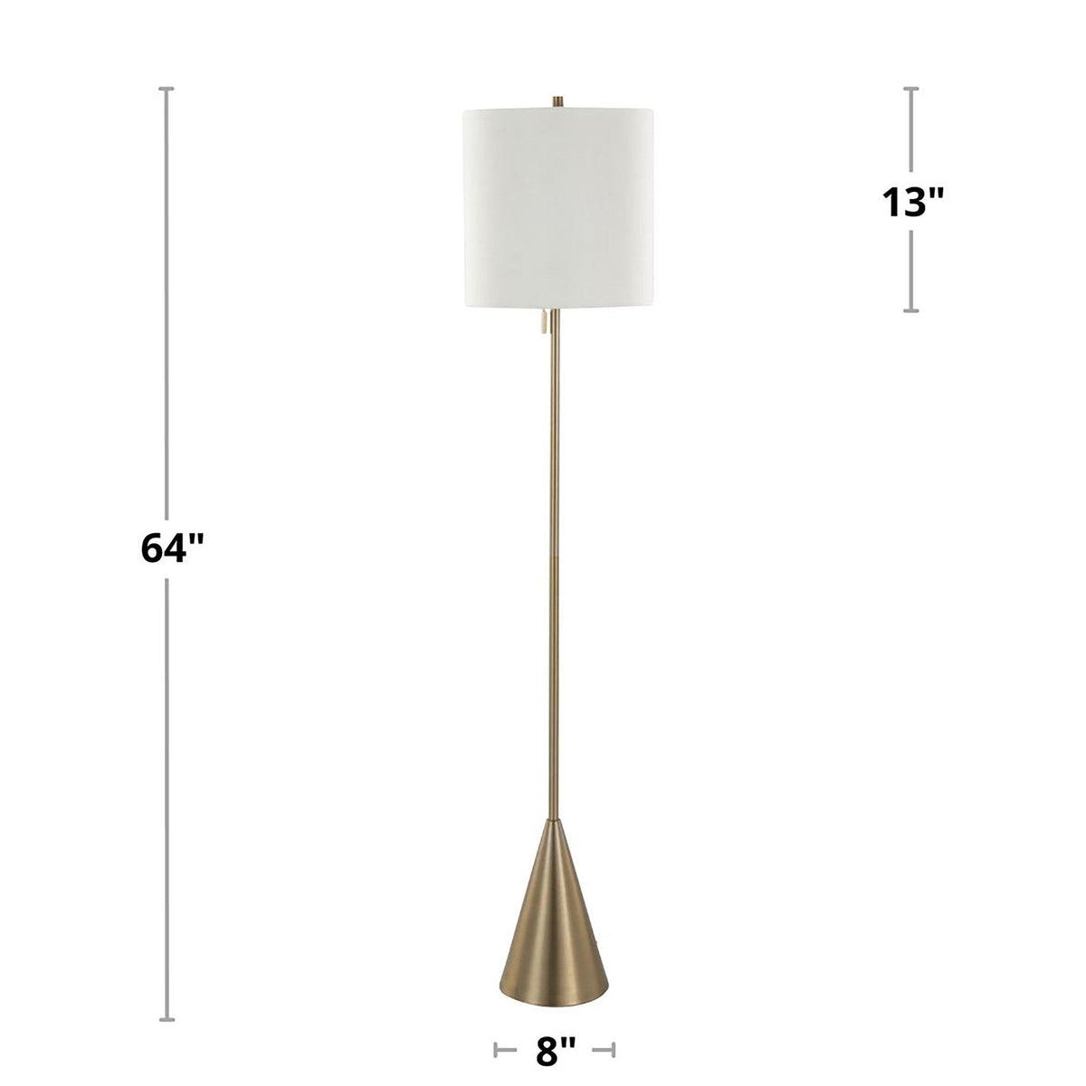 64" Contemporary Metal Floor Lamp