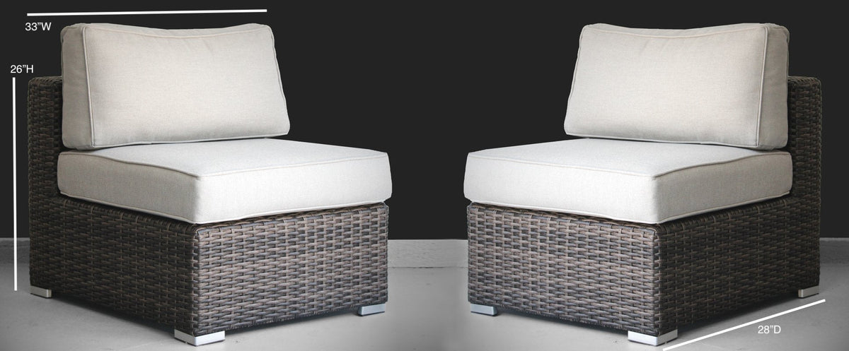 Minnesota Wicker Sectional Armless Seats