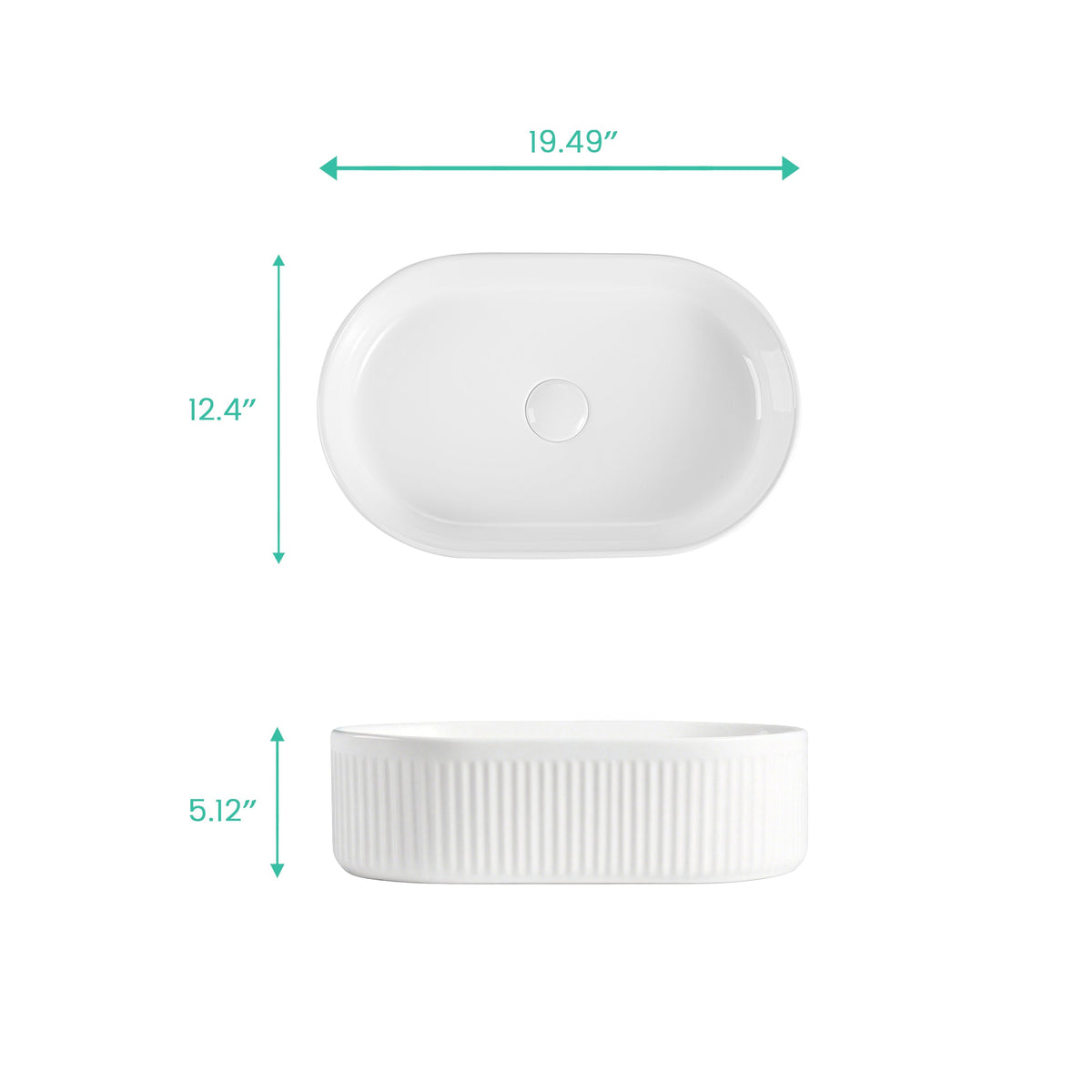 Integrated Oval Bathroom Sink