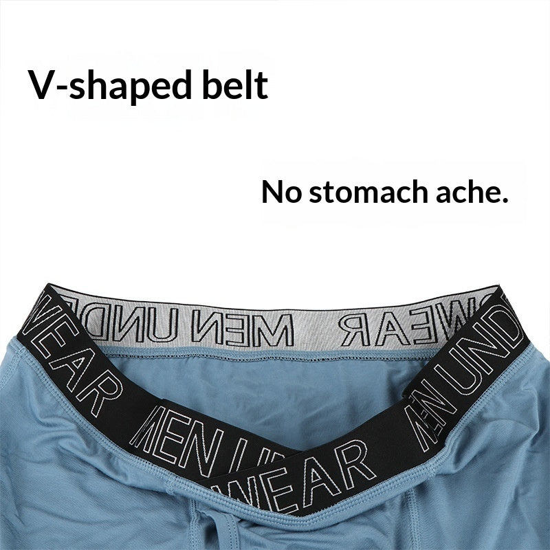 V-Shape Mens Breathable Boxer Briefs For Running And Fitness  Extended Length
