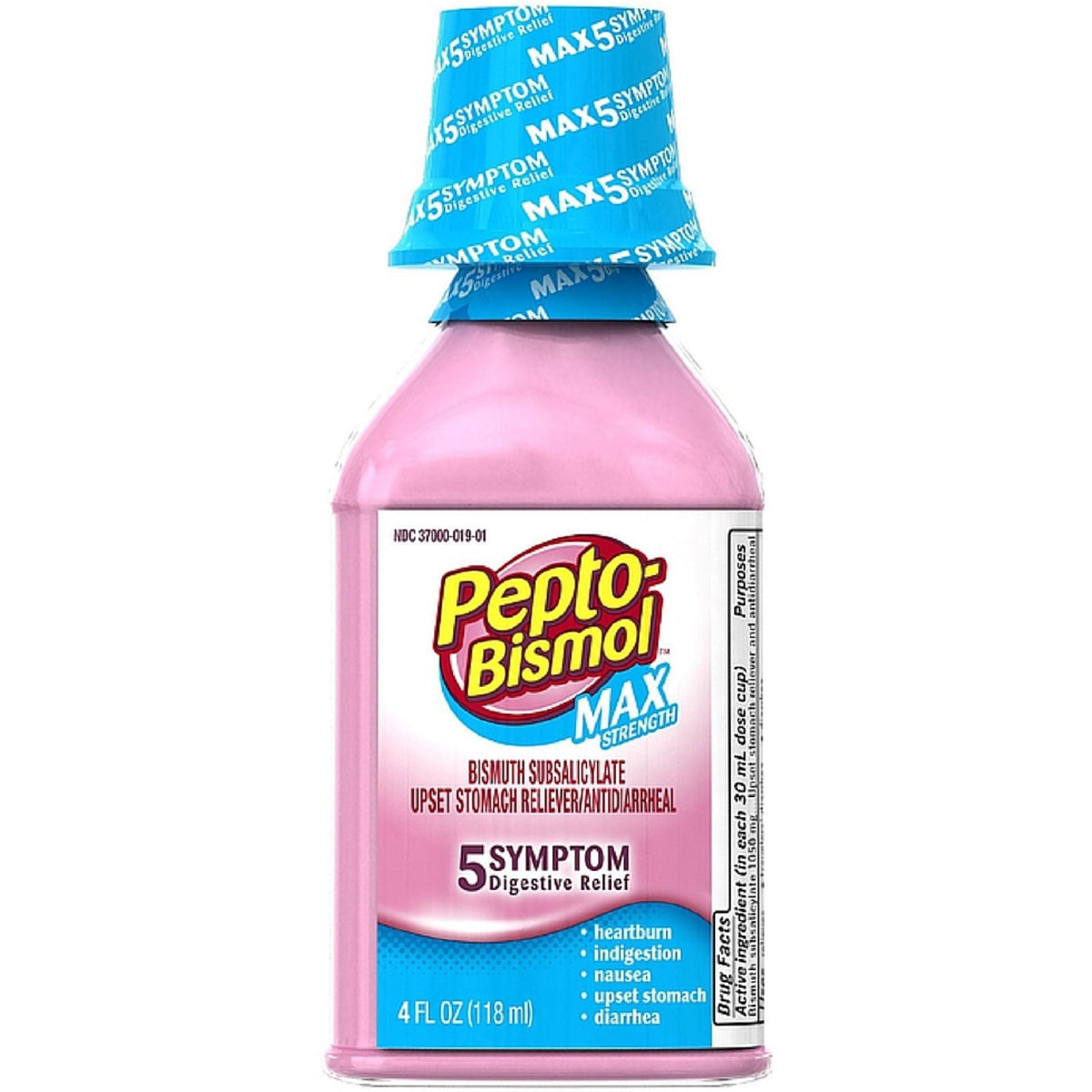 Pepto Bismol Ultra 5 Symptom Relief Upset Stomach Reliever/Antidiarrheal Liquid, 4 oz