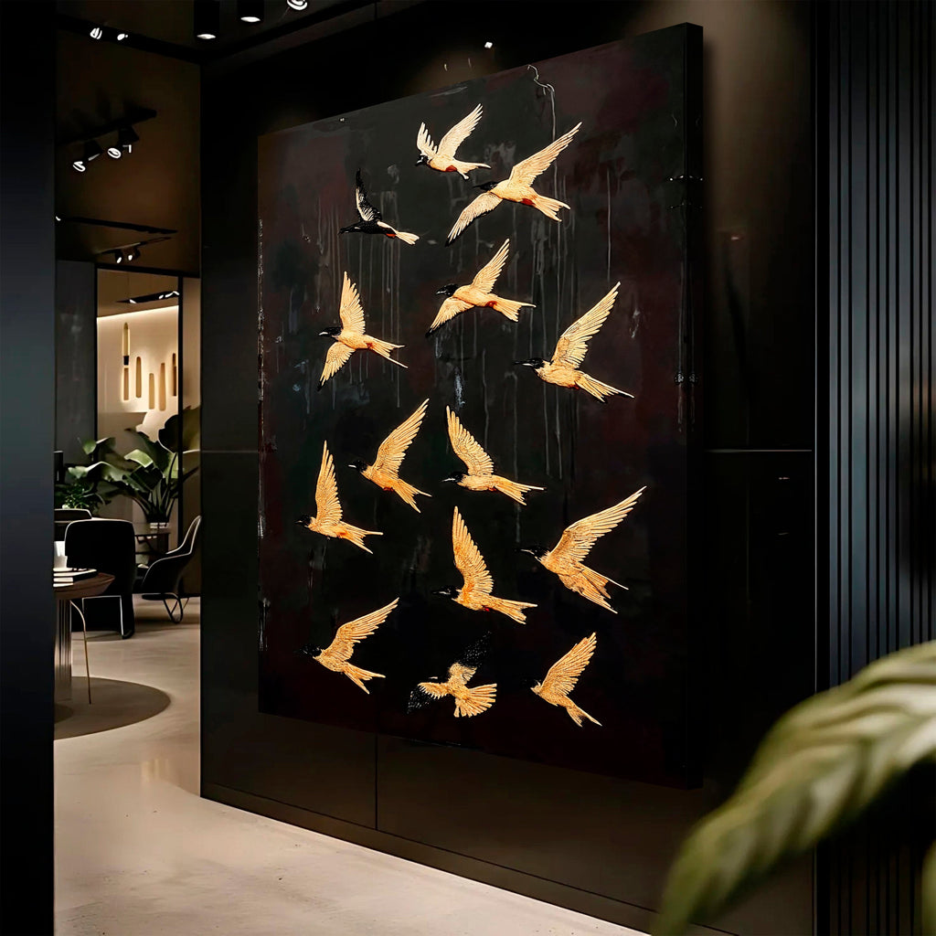 Abstract Flying Swallow Wall Art