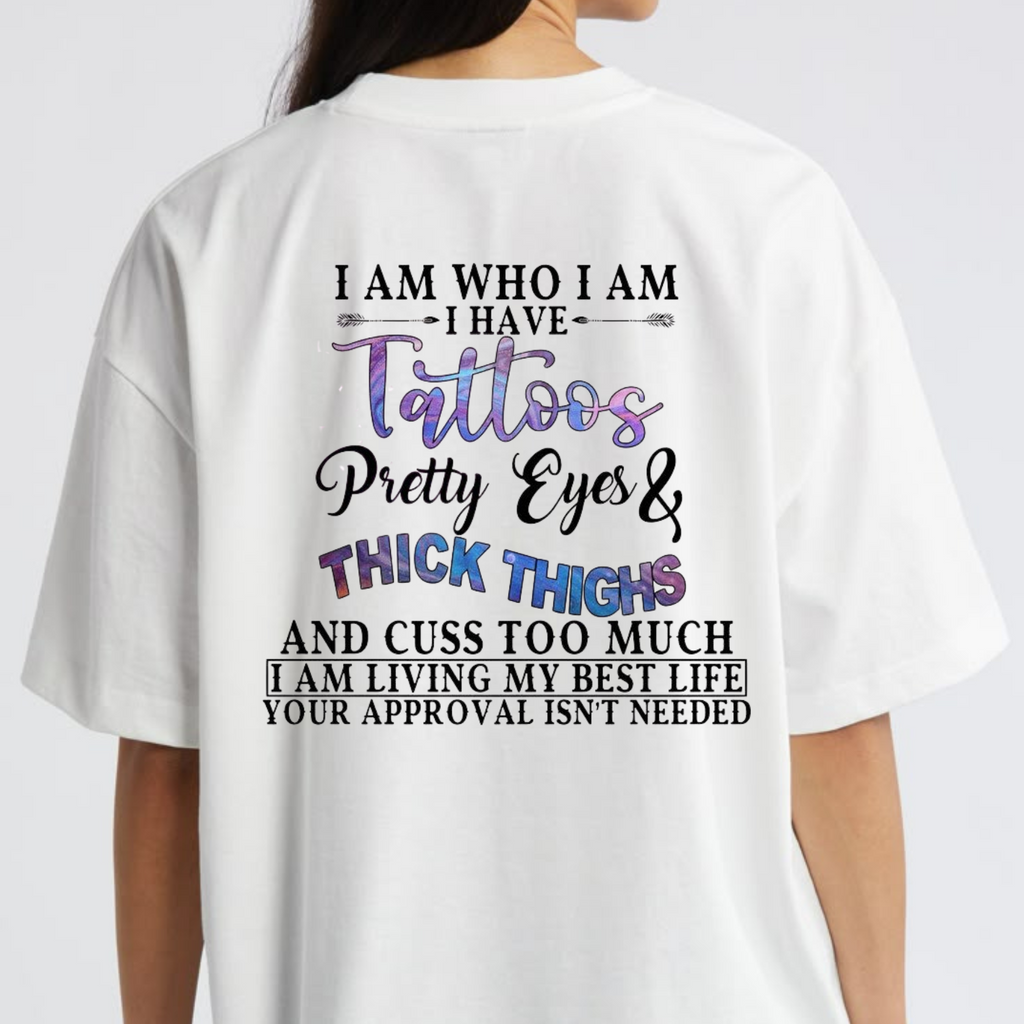"Tattoos Pretty Eyes" Slogan Shirt – Retro Slogan Tee