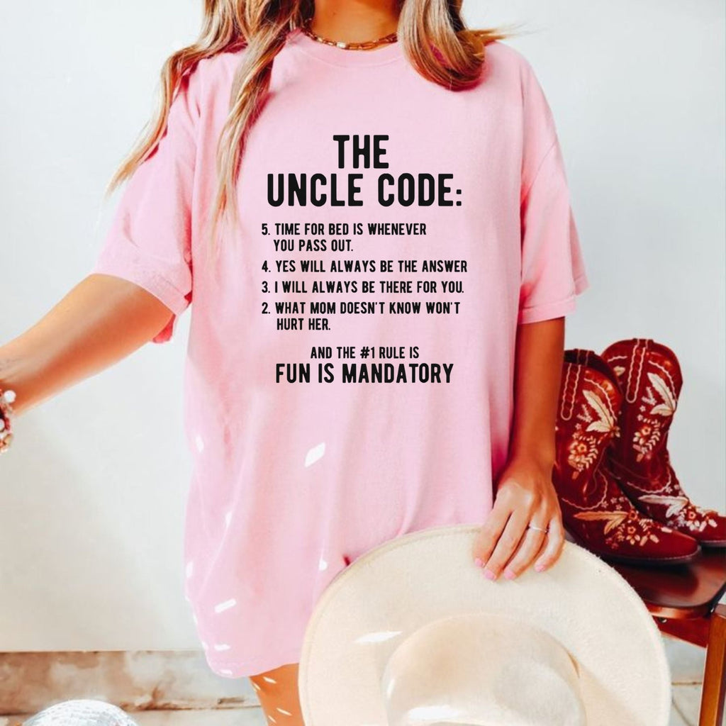 "The Uncle Code" T-Shirt - Funny Uncle Gifts From Niece Nephew, Cool T-Shirt
