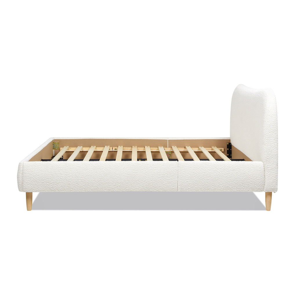 Roman Curved Headboard Upholstered Platform Bed, Queen