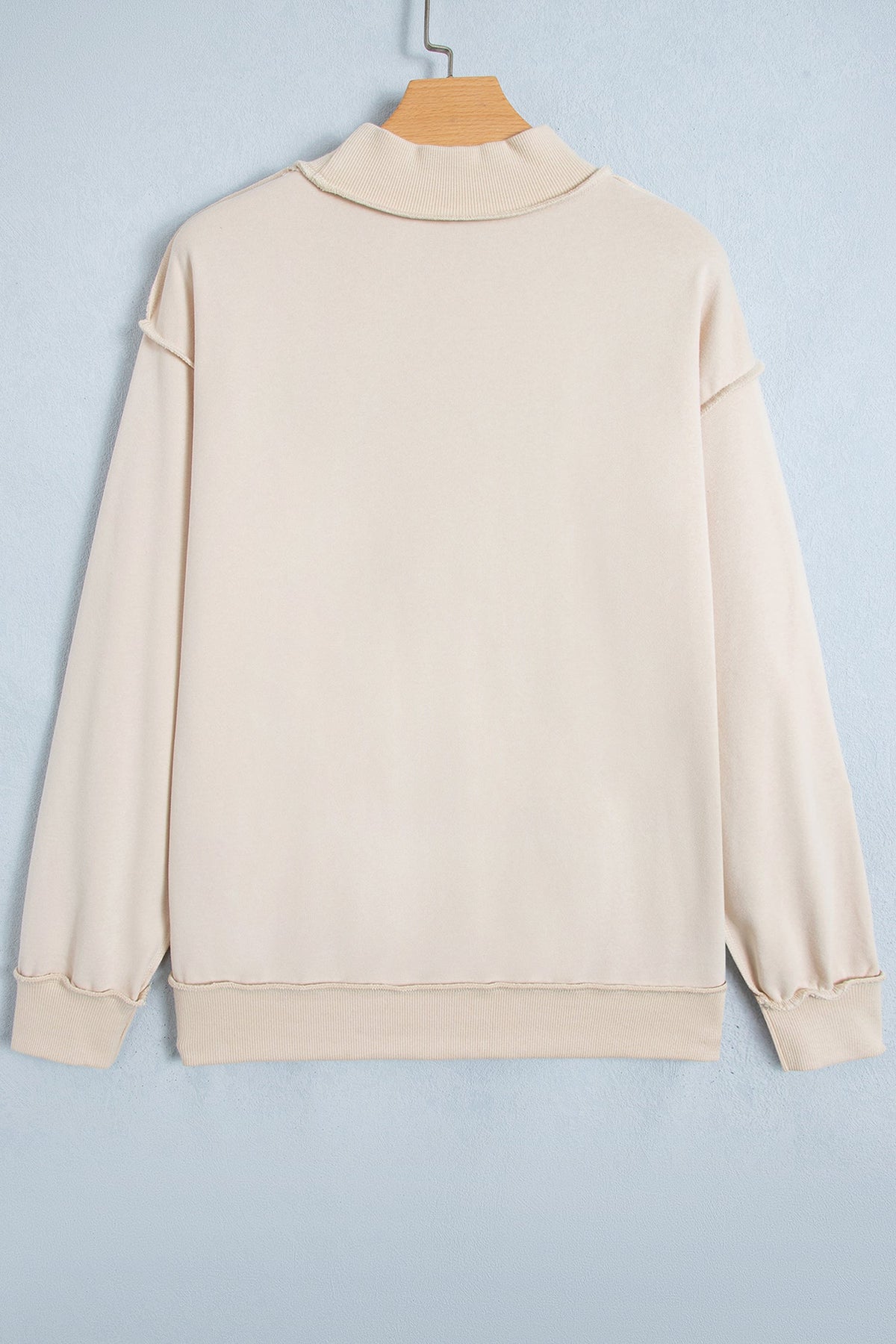 Christ Is King Cross Embroidery Exposed Seam Sweatshirt