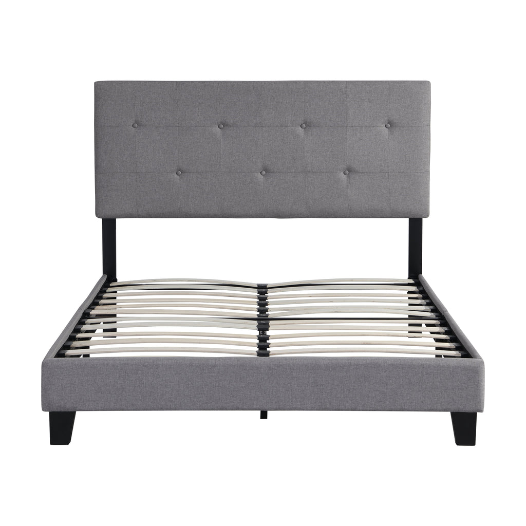 Full Size Upholstered Platform Bed Frame with Modern Button Tufted
