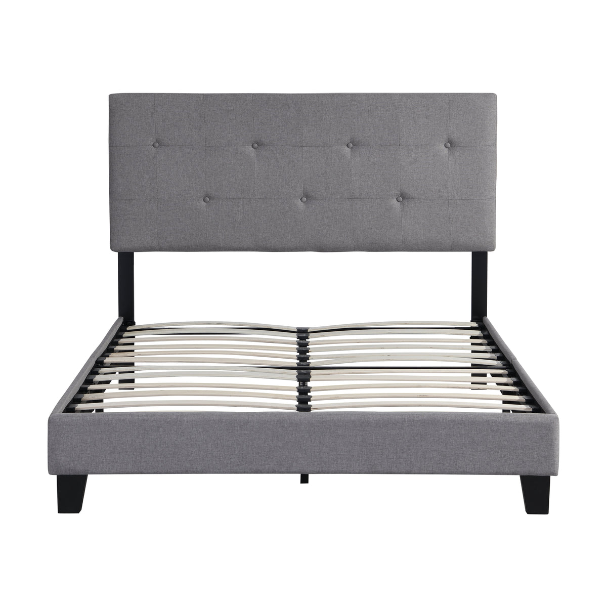 Full Size Upholstered Platform Bed Frame with Modern Button Tufted