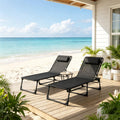 2-Piece Folding Chaise Lounge Pool Chairs