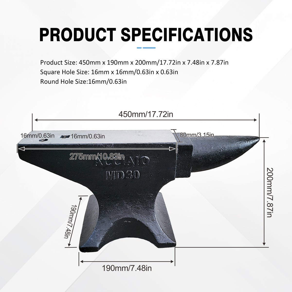 Single Horn Anvil 66Lbs Cast Steel Blacksmith Tool