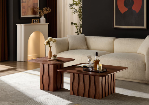 2-Piece Nesting Square Coffee Table Set