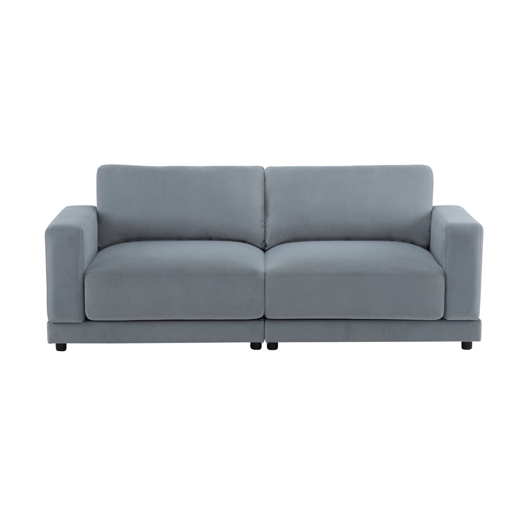 81'' Modern Square Arm Sofa with Soft Velvet Upholstery