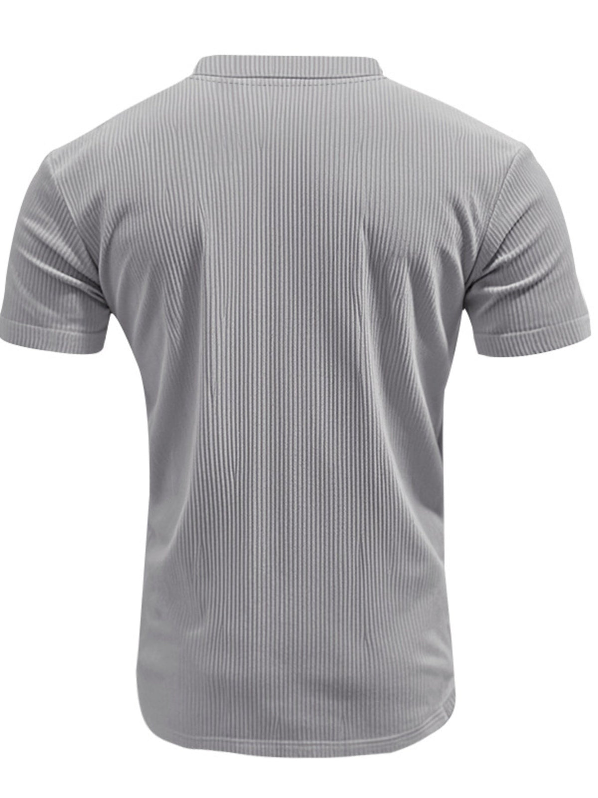 Men's Full Size Ribbed V-Neck T-Shirt Plus Size