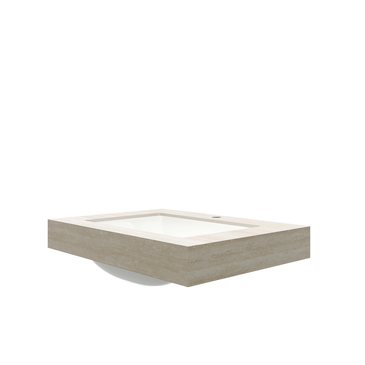 Roma Travertine-Pattern Sintered Stone Countertop with Ceramic Basin