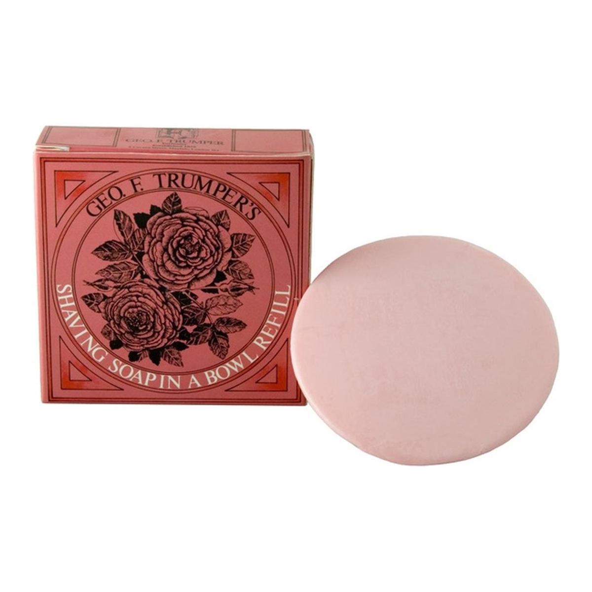 Geo. F. Trumper Rose Hard Shaving Soap in Wooden Bowl 80g